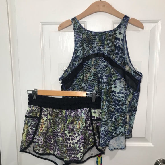 lululemon top&shorts set size 8 In excellent condition - Picture 1 of 10